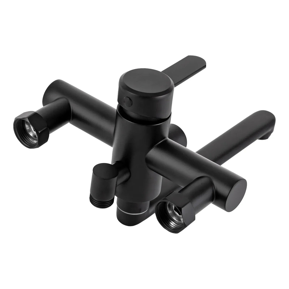 Wall-Mount Kitchen Faucet 360° Swivel Spout Extendable Side Sprayer
