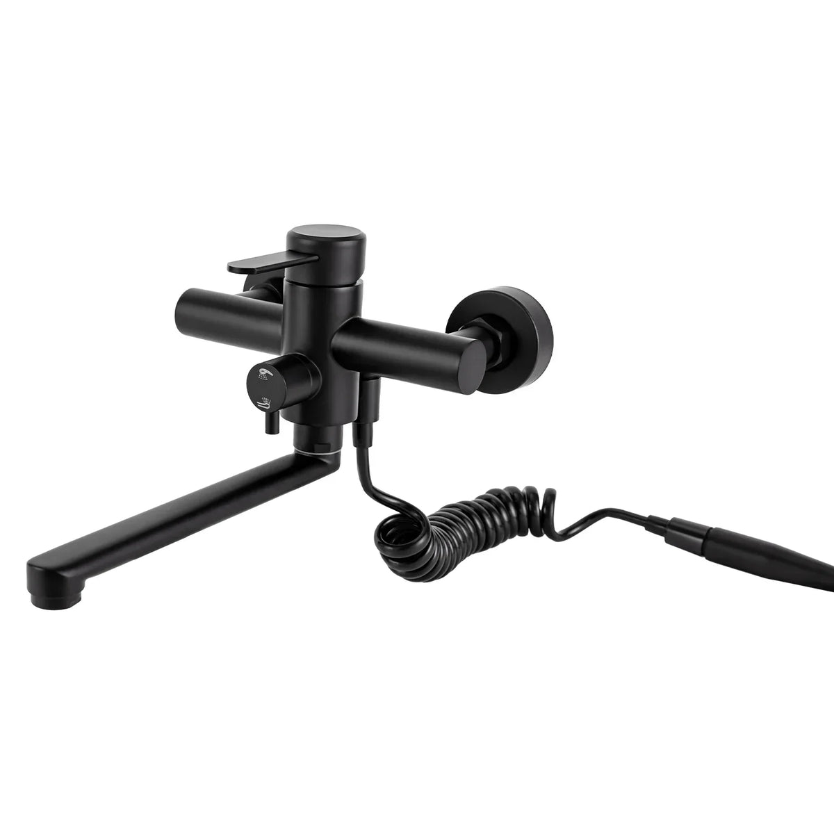 Wall-Mount Kitchen Faucet 360° Swivel Spout Extendable Side Sprayer