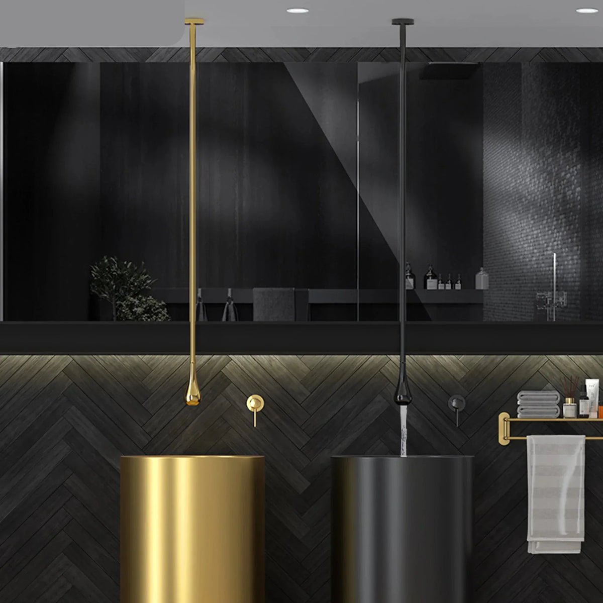 Wall-Mounted Bathroom Faucet Single-Handle Solid Brass Ceramic Cartridge