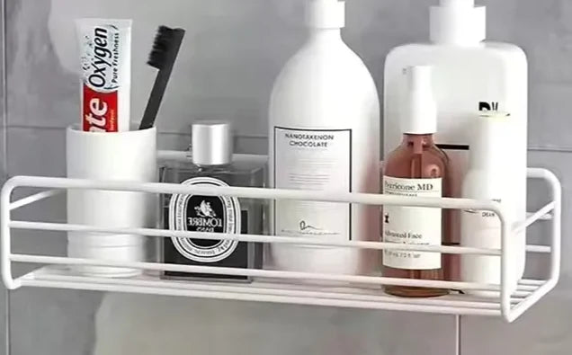Wall-Mounted Corner Shelf Rust-Resistant Iron Perforated Surface