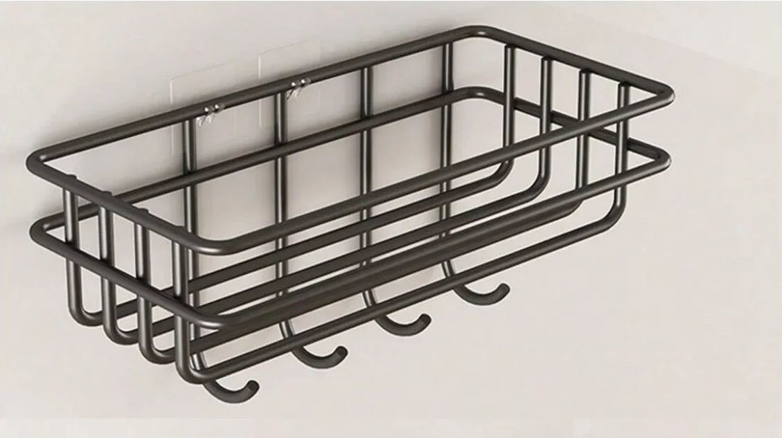 Wall-Mounted Corner Shelf Rust-Resistant Iron Perforated Surface