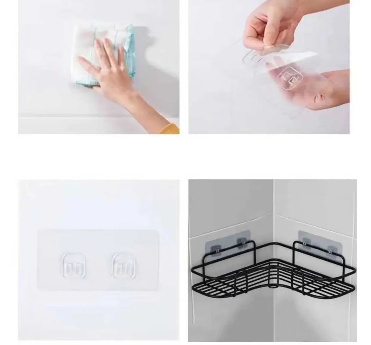 Wall-Mounted Corner Shelf Rust-Resistant Iron Perforated Surface