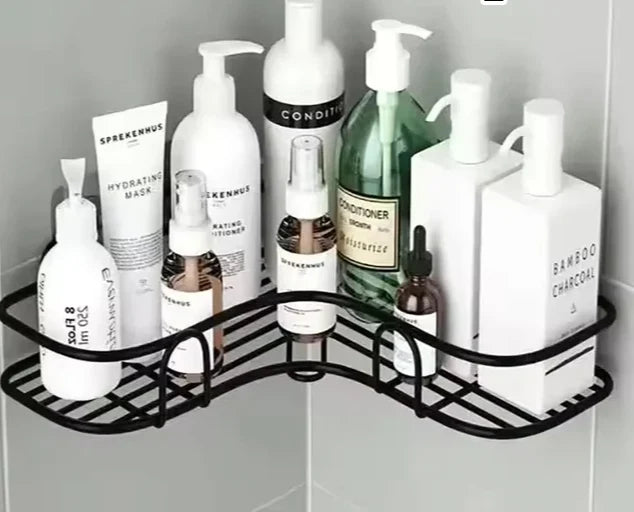 Wall-Mounted Corner Shelf Rust-Resistant Iron Perforated Surface
