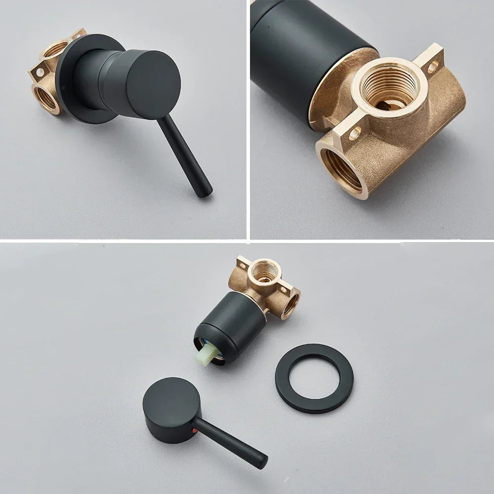 Wall-Mounted Faucet Concealed Solid Brass Swivel Spout