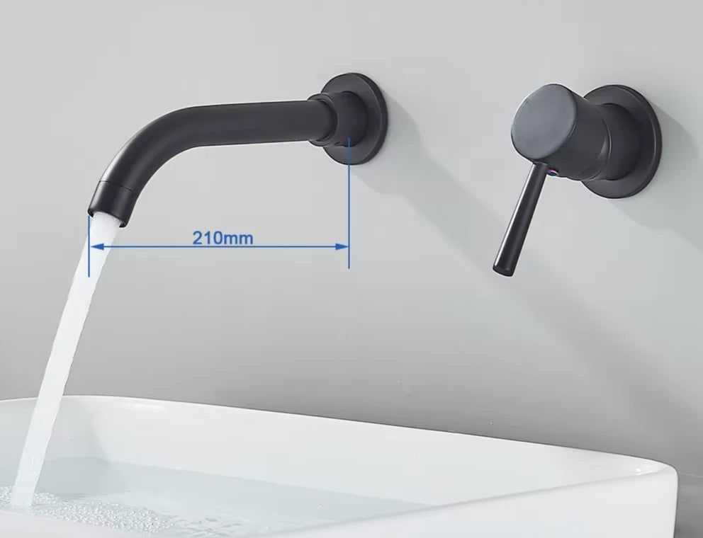 Wall-Mounted Faucet Concealed Solid Brass Swivel Spout