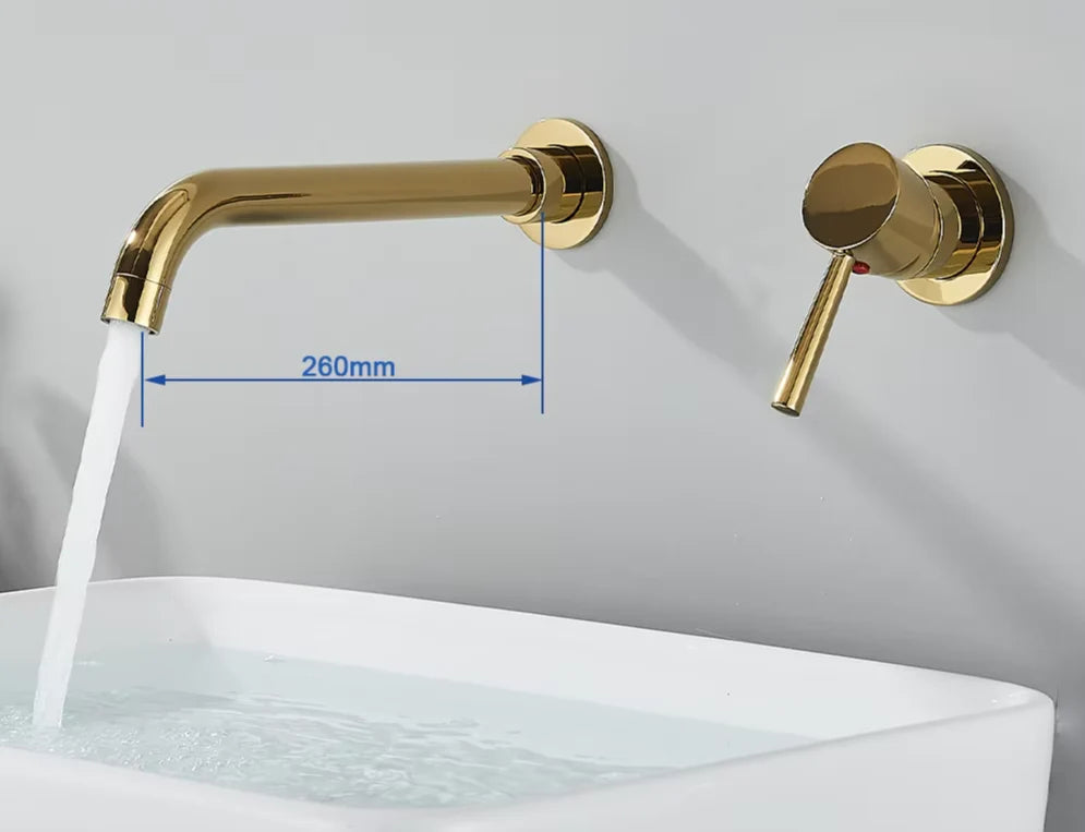 Wall-Mounted Faucet Concealed Solid Brass Swivel Spout