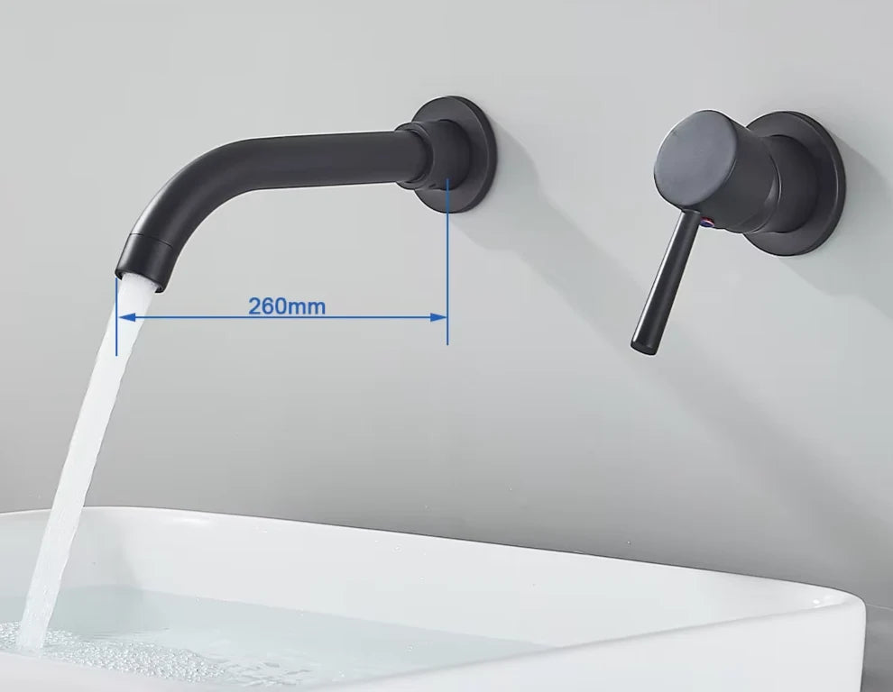 Wall-Mounted Faucet Concealed Solid Brass Swivel Spout