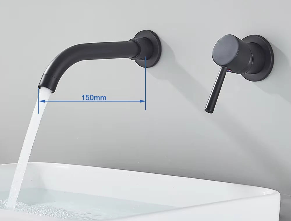Wall-Mounted Faucet Concealed Solid Brass Swivel Spout