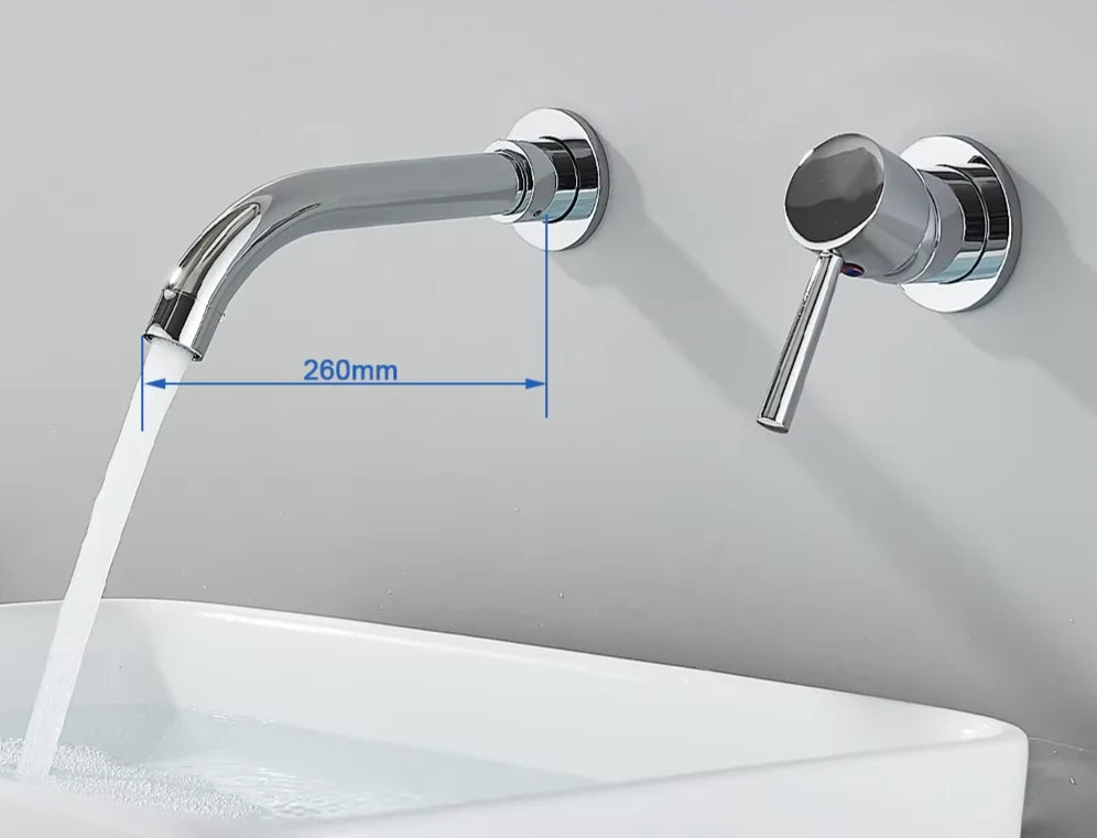 Wall-Mounted Faucet Concealed Solid Brass Swivel Spout