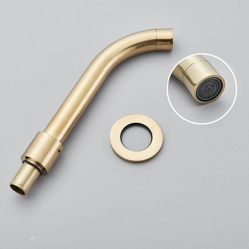 Wall-Mounted Faucet Concealed Solid Brass Swivel Spout