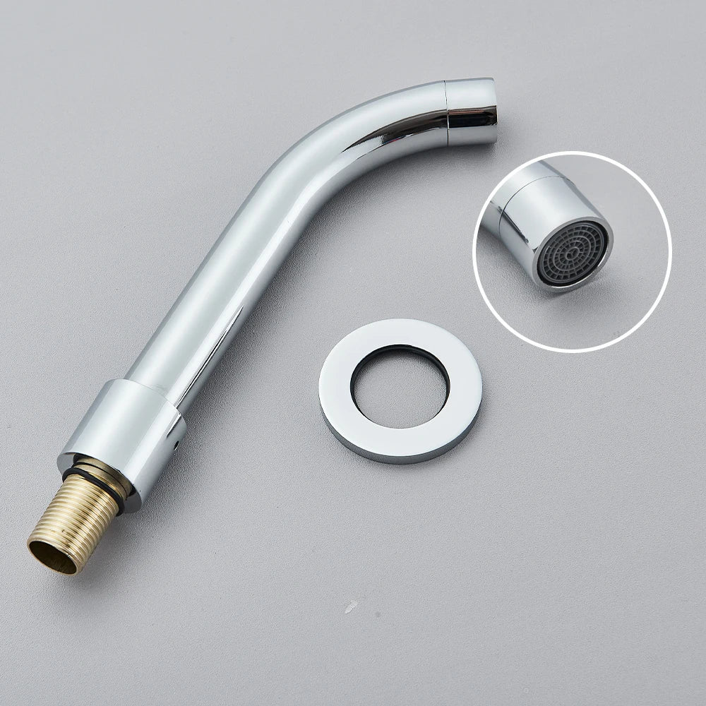 Wall-Mounted Faucet Concealed Solid Brass Swivel Spout