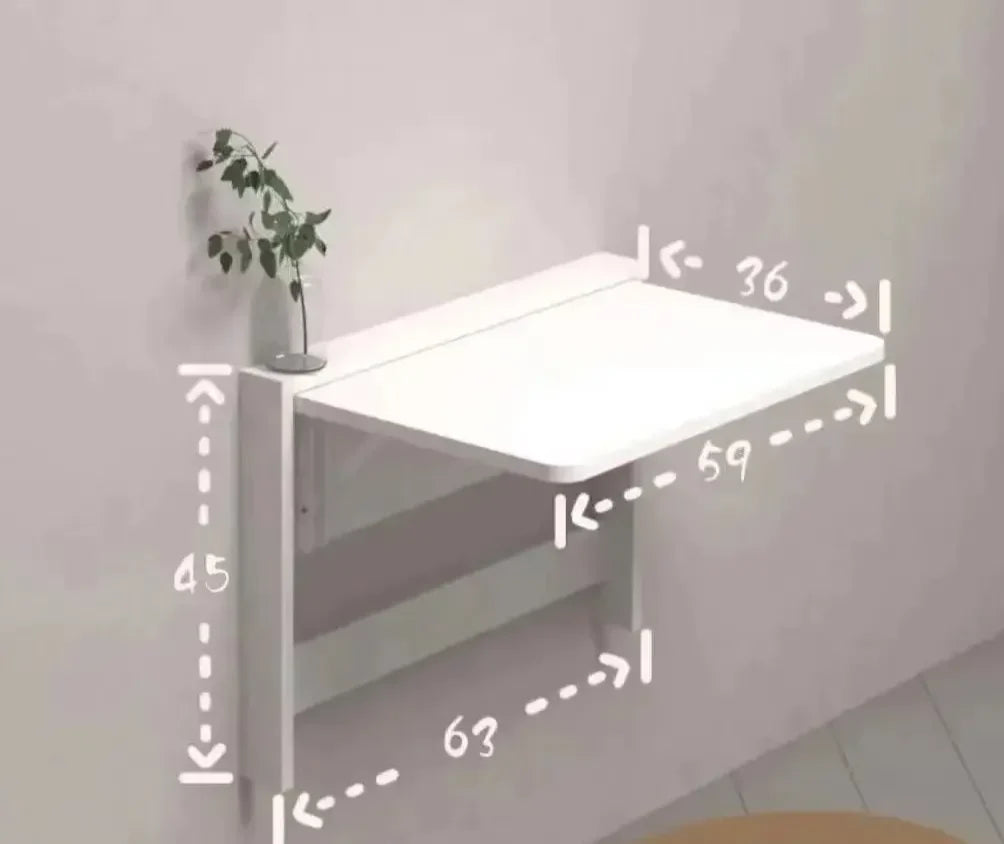 Wall-Mounted Foldable Desk Ultra-Slim Space-Saving Metal Frame