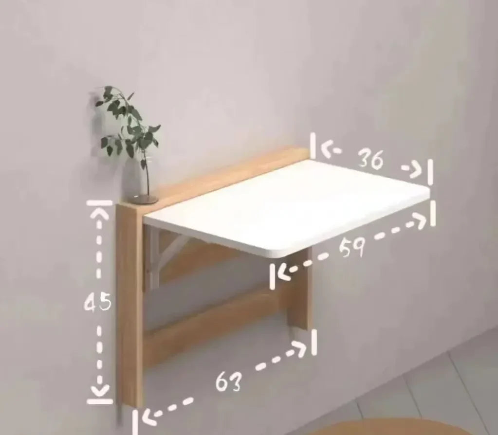 Wall-Mounted Foldable Desk Ultra-Slim Space-Saving Metal Frame