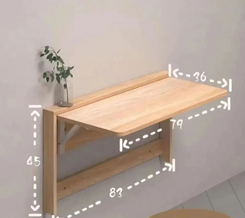 Wall-Mounted Foldable Desk Ultra-Slim Space-Saving Metal Frame