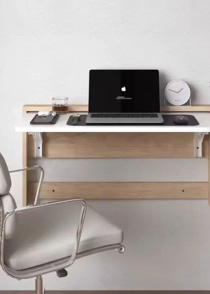 Wall-Mounted Foldable Desk Ultra-Slim Space-Saving Metal Frame