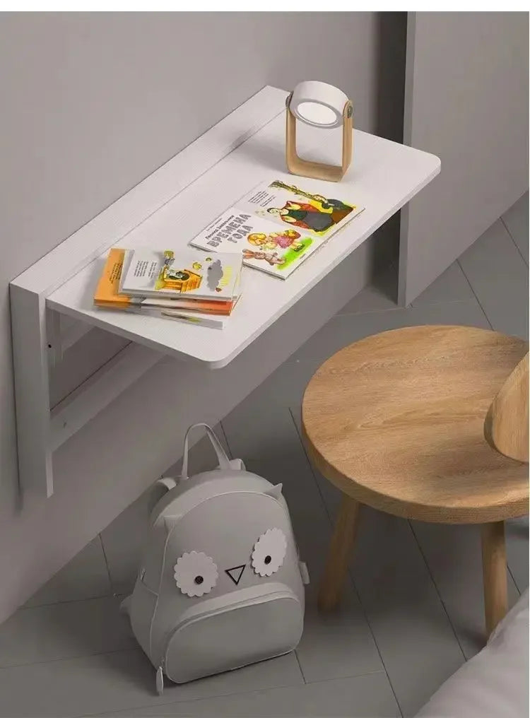 Wall-Mounted Foldable Desk Ultra-Slim Space-Saving Metal Frame