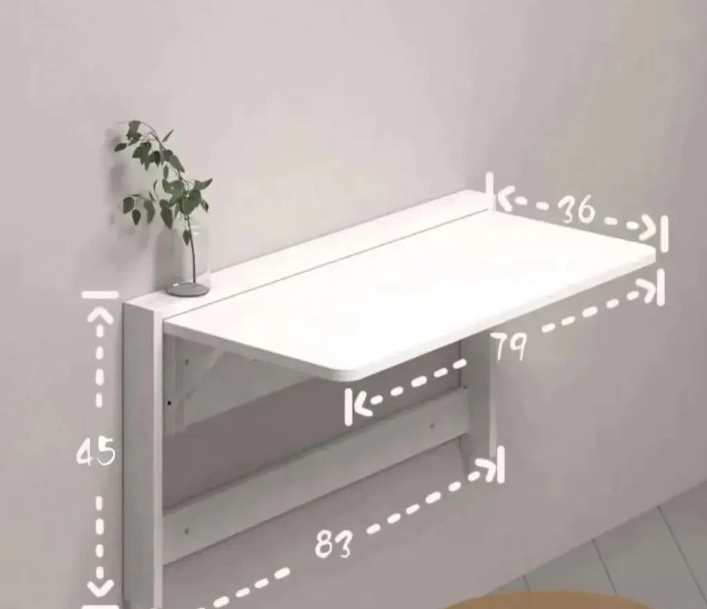 Wall-Mounted Foldable Desk Ultra-Slim Space-Saving Metal Frame