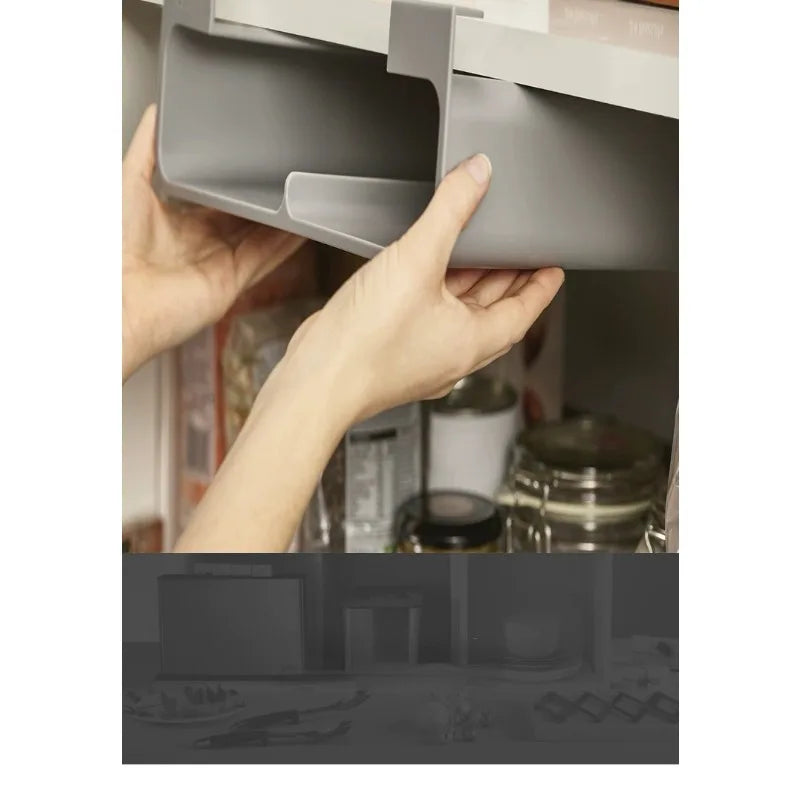 Wall-Mounted Kitchen Organizer No-Drill Space-Saving Drawer