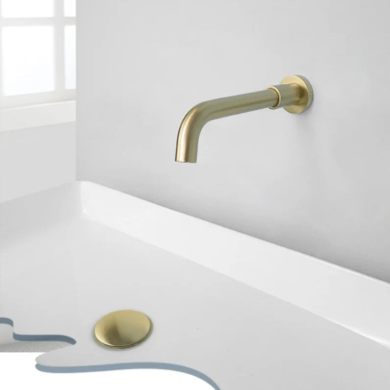 Wall-Mounted Sink Spout Solid Brass Concealed Installation Multiple Lengths