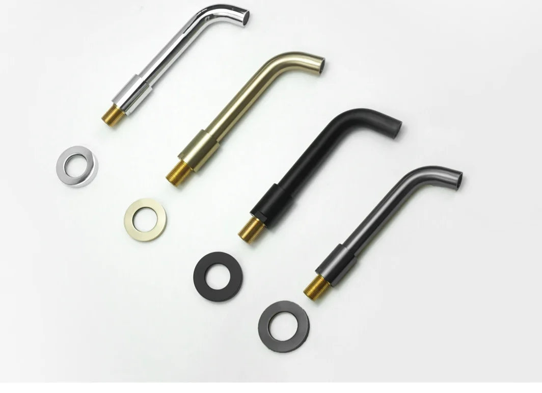 Wall-Mounted Sink Spout Solid Brass Concealed Installation Multiple Lengths