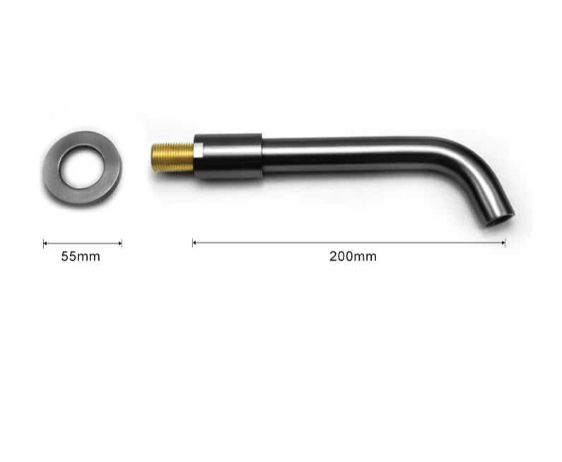 Wall-Mounted Sink Spout Solid Brass Concealed Installation Multiple Lengths