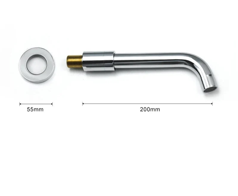 Wall-Mounted Sink Spout Solid Brass Concealed Installation Multiple Lengths