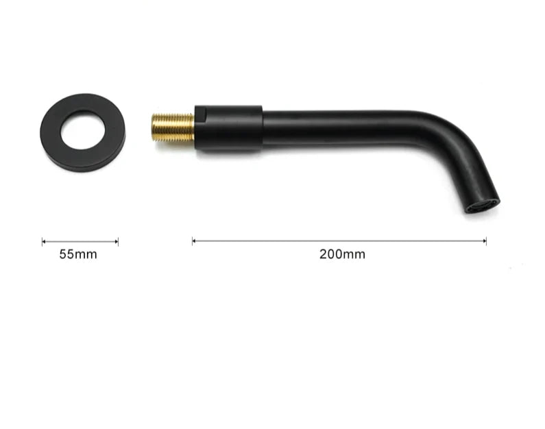 Wall-Mounted Sink Spout Solid Brass Concealed Installation Multiple Lengths