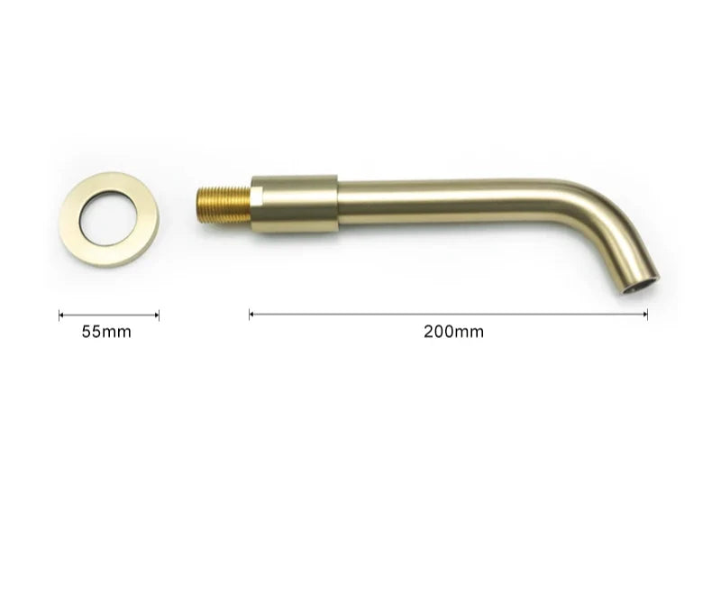 Wall-Mounted Sink Spout Solid Brass Concealed Installation Multiple Lengths