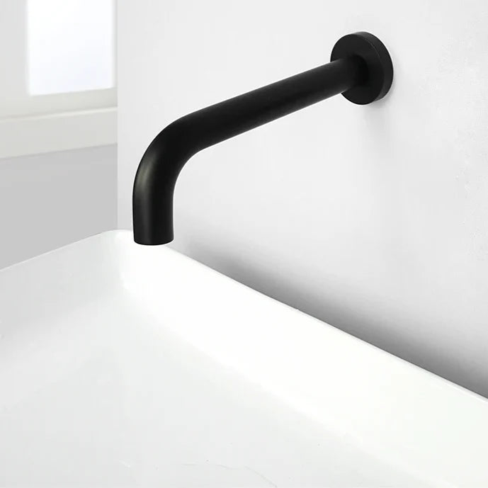 Wall-Mounted Sink Spout Solid Brass Concealed Installation Multiple Lengths