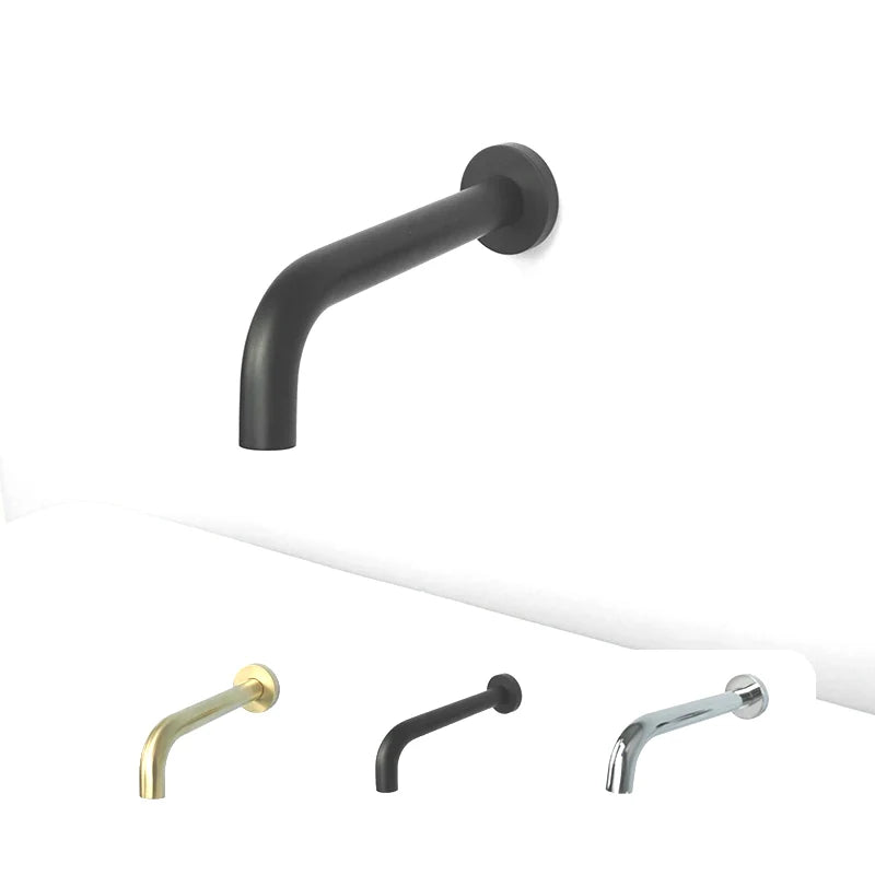 Wall-Mounted Sink Spout Solid Brass Concealed Installation Multiple Lengths