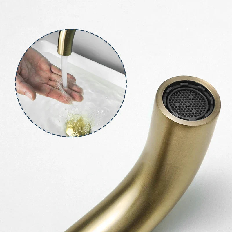 Wall-Mounted Sink Spout Solid Brass Concealed Installation Multiple Lengths