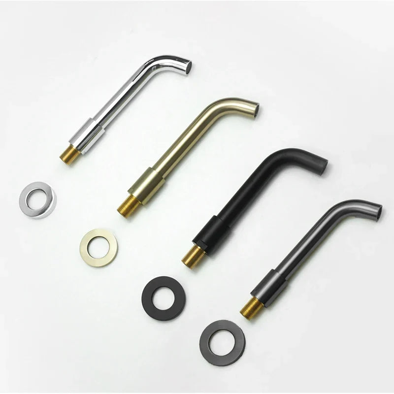 Wall-Mounted Sink Spout Solid Brass Concealed Installation Multiple Lengths