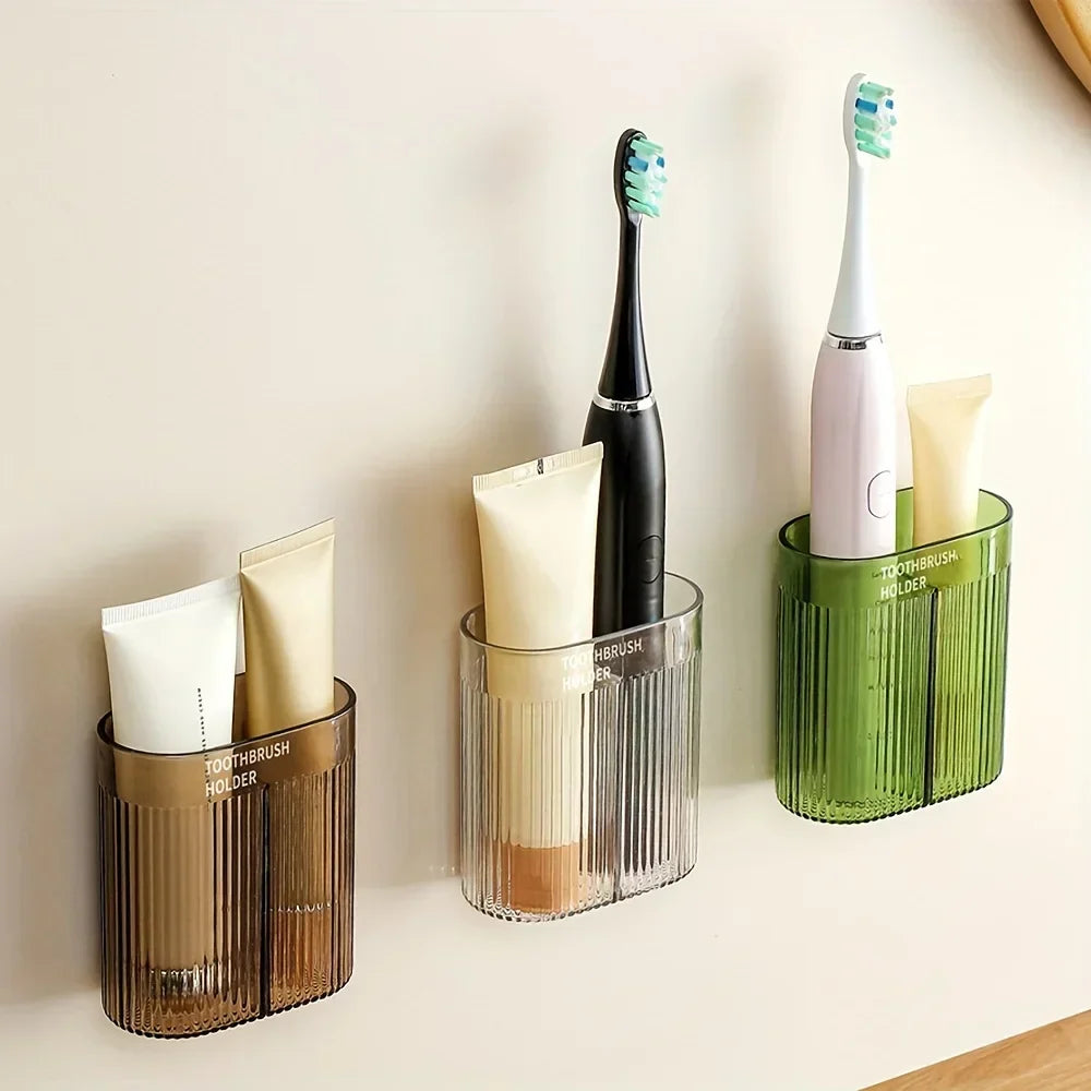 Wall-Mounted Toothbrush Holder Hygienic Covered Toothpaste Storage