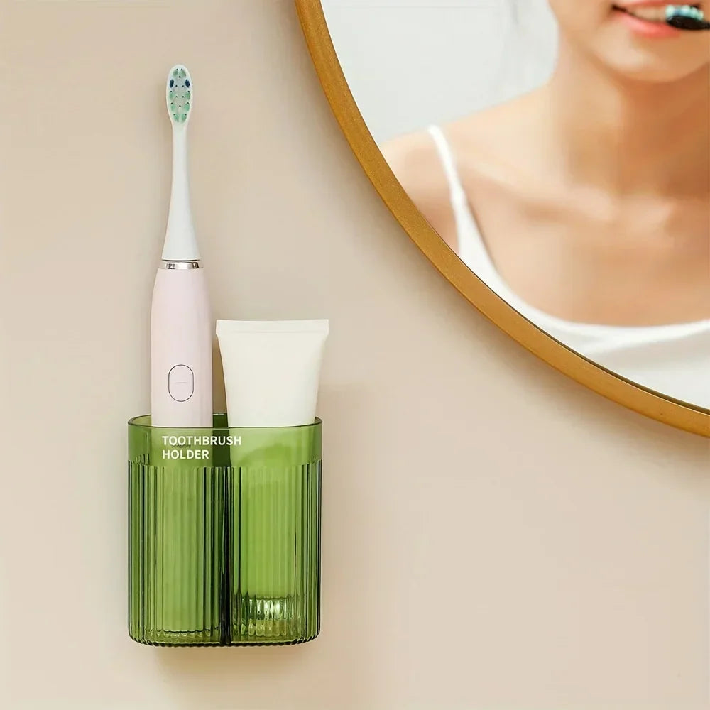Wall-Mounted Toothbrush Holder Hygienic Covered Toothpaste Storage