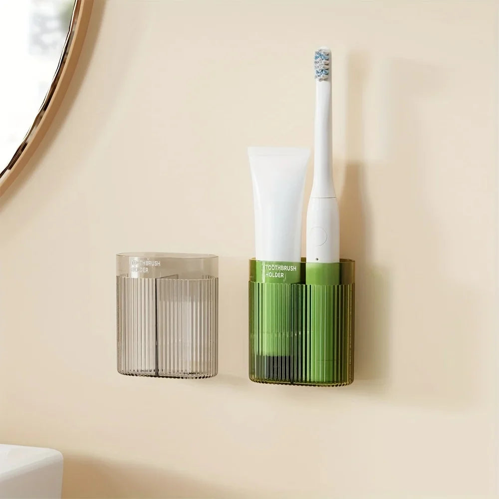 Wall-Mounted Toothbrush Holder Hygienic Covered Toothpaste Storage
