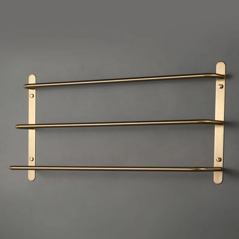 Wall-Mounted Towel Bar Solid Copper Integrated Hook