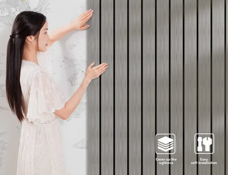 Wall Panel Peel-And-Stick 3D Slat Waterproof