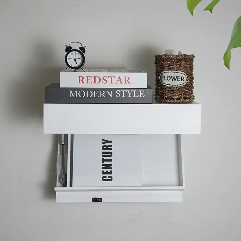 Wall Shelf Floating Wood Hidden Compartment