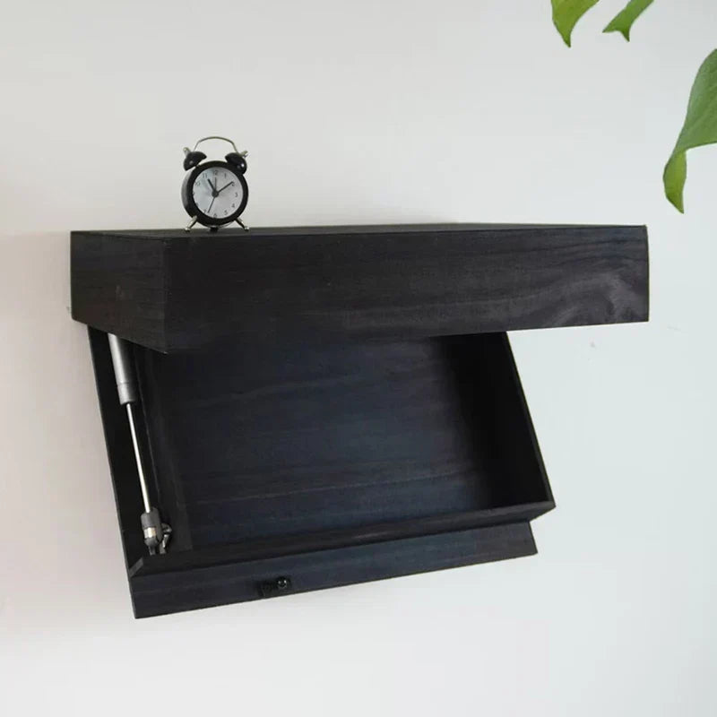 Wall Shelf Floating Wood Hidden Compartment