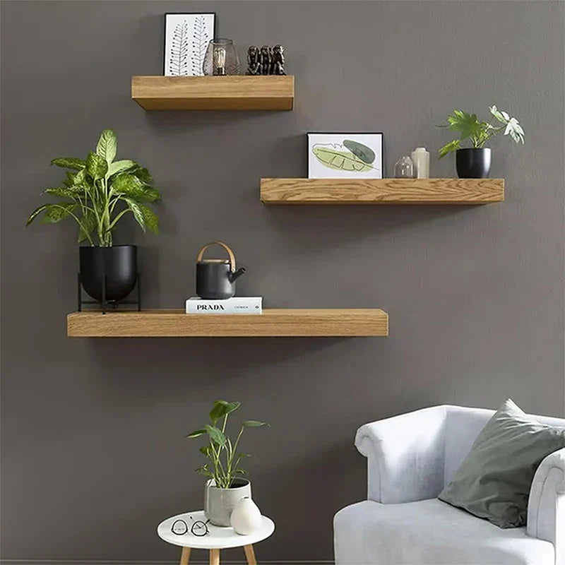 Wall Shelf Floating Wood Hidden Compartment