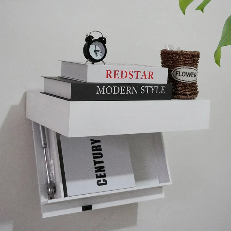 Wall Shelf Floating Wood Hidden Compartment