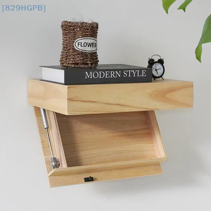 Wall Shelf Floating Wood Hidden Compartment