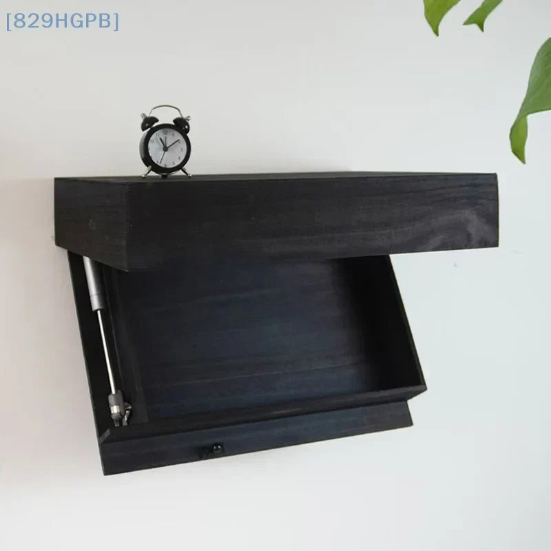 Wall Shelf Floating Wood Hidden Compartment