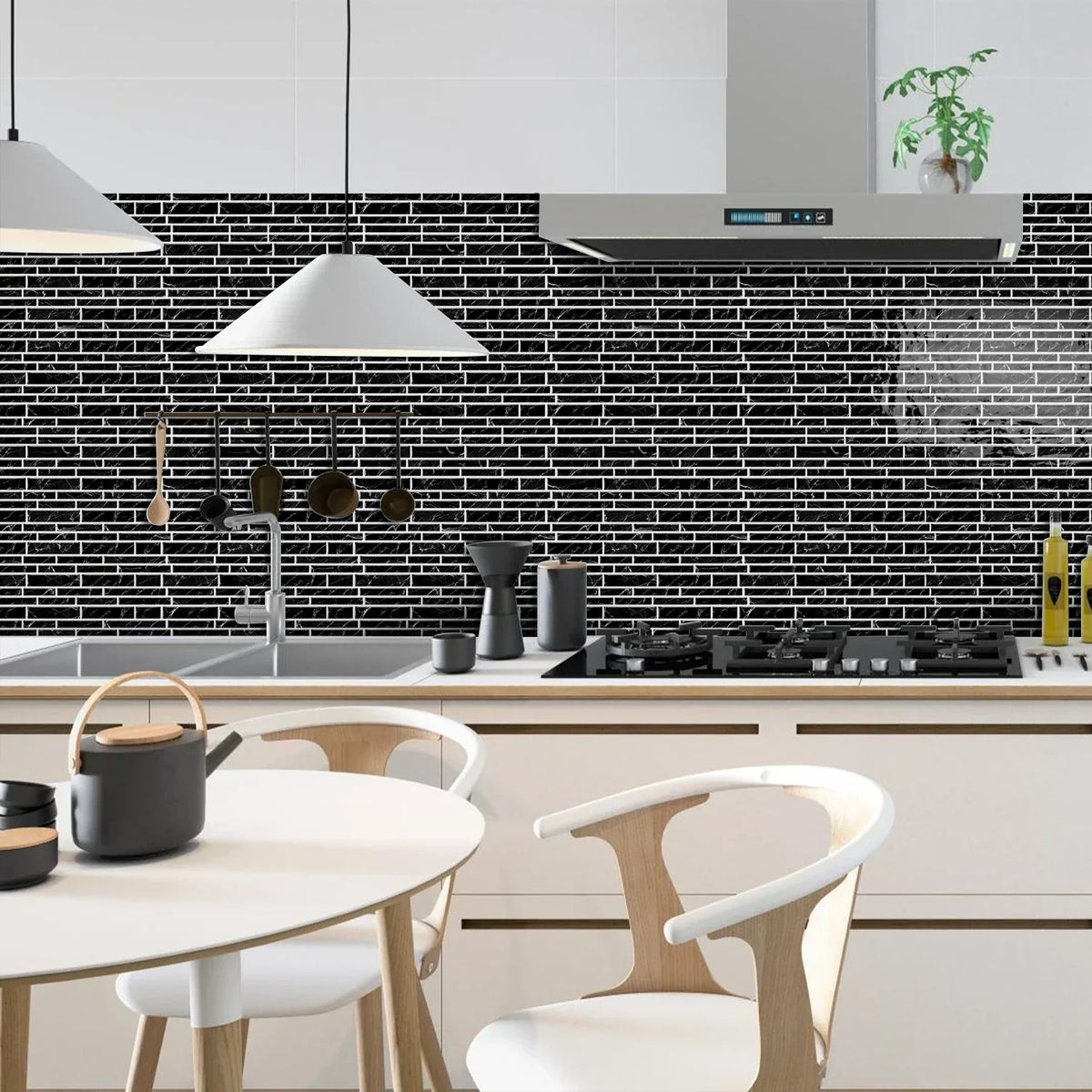 Wall Sticker Black & White Marble Self Adhesive Waterproof