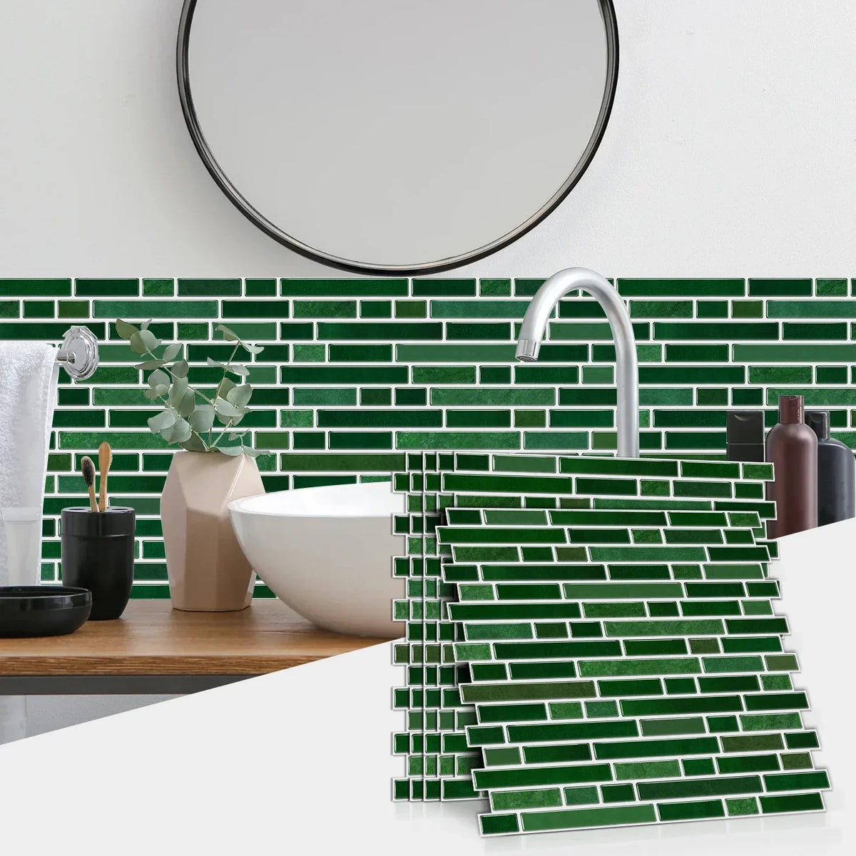 Wall Sticker Black & White Marble Self Adhesive Waterproof