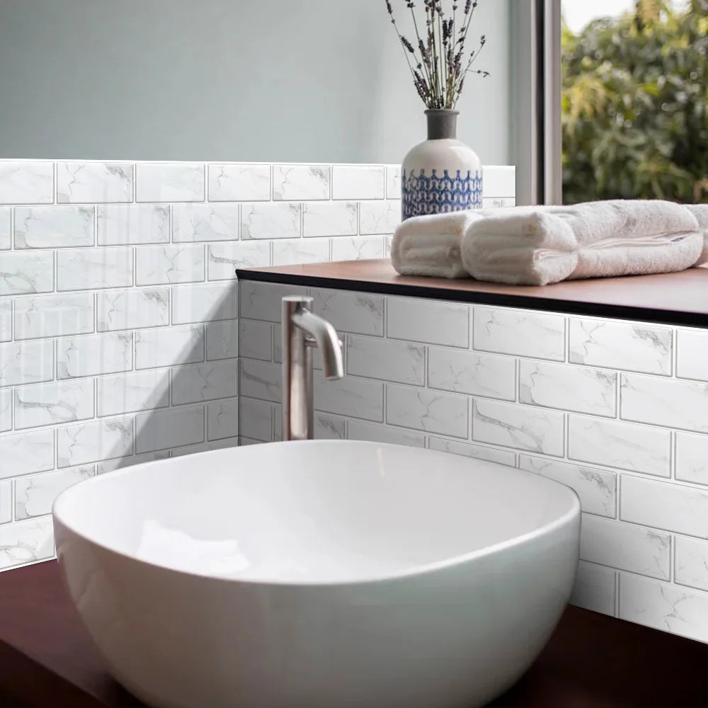 Wall Sticker Set Retro Brick Peel & Stick Water-Resistant