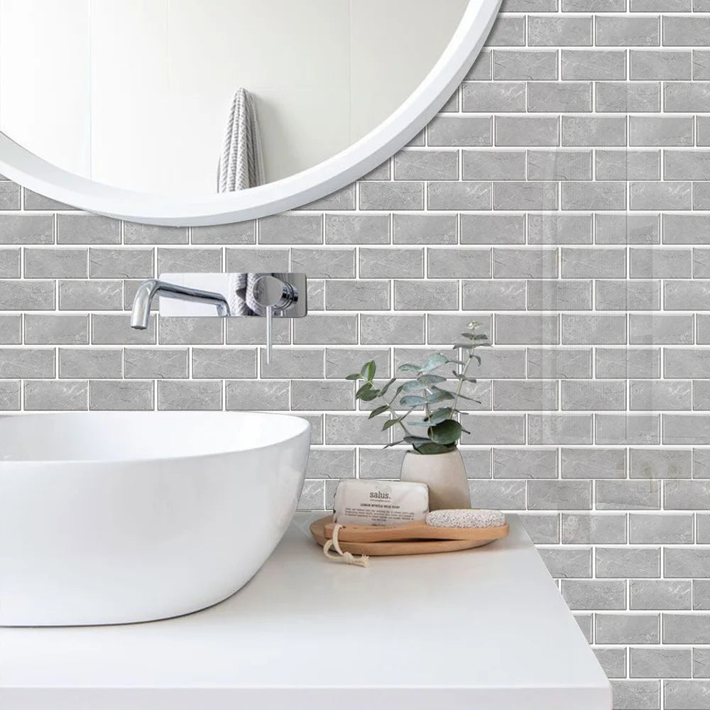 Wall Sticker Set Retro Brick Peel & Stick Water-Resistant