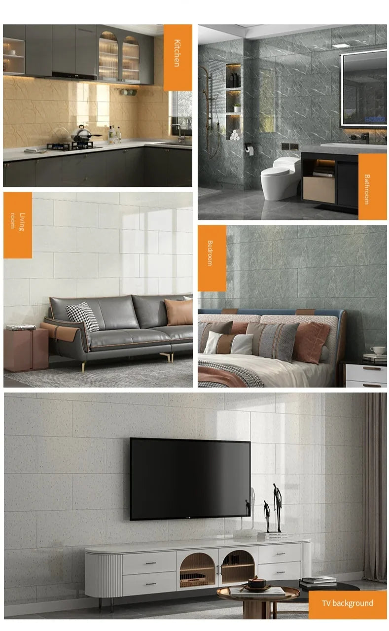 Wall Stickers 3D Marble Peel & Stick Waterproof