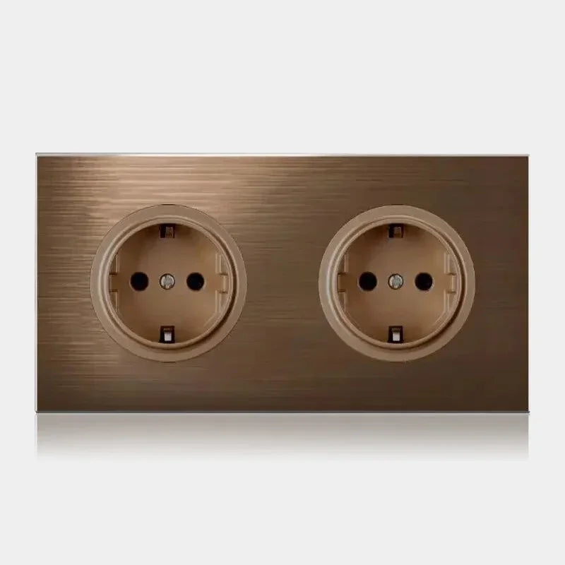 Wall Switch & Outlet Coffee Brown LED Reset Button