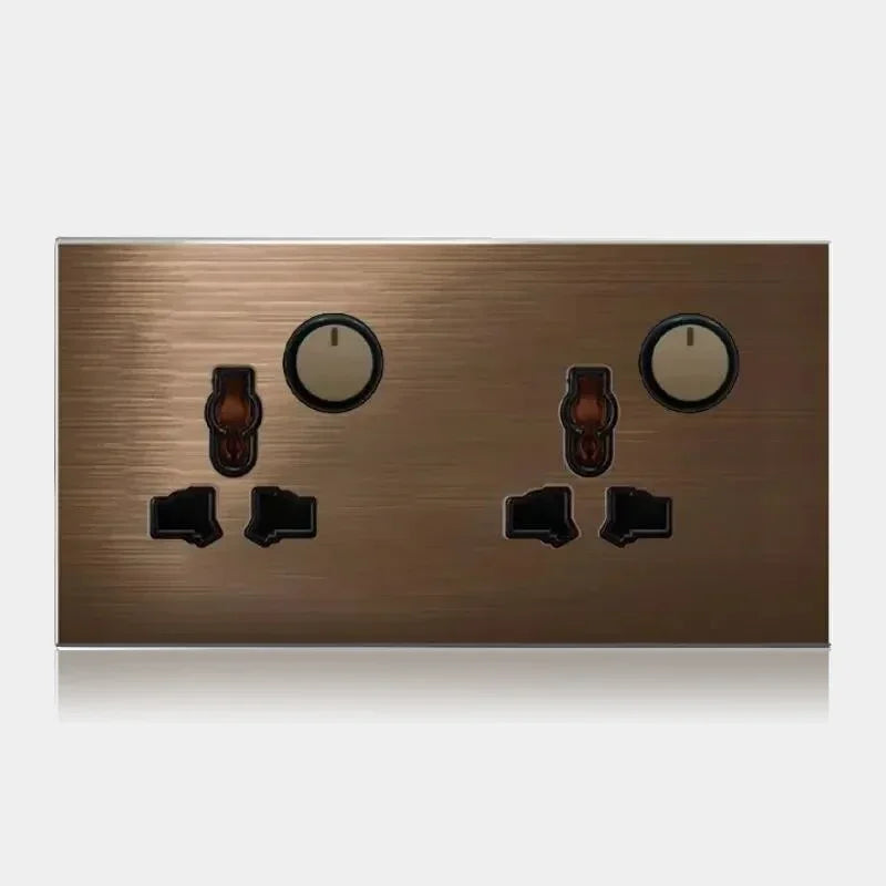 Wall Switch & Outlet Coffee Brown LED Reset Button
